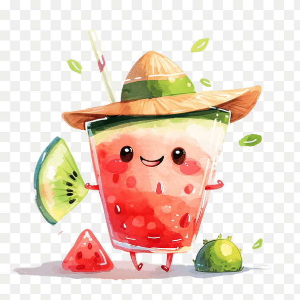 kawaii watermelon clipart