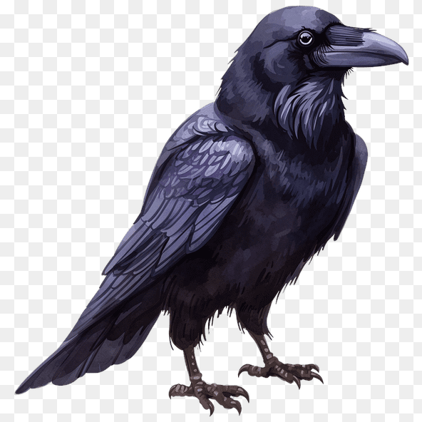 majestic black raven clipart