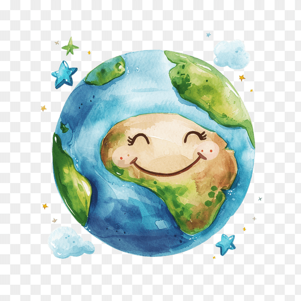 happy earth clipart