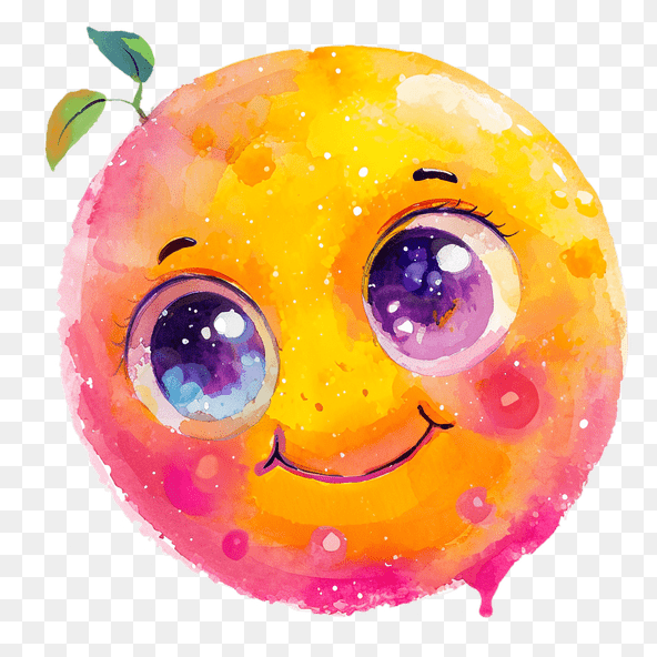 Cute Orange Watercolor Clipart