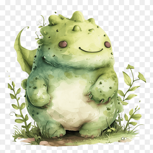 Cute Green Dragon Clipart