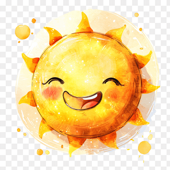 watercolor sun clipart