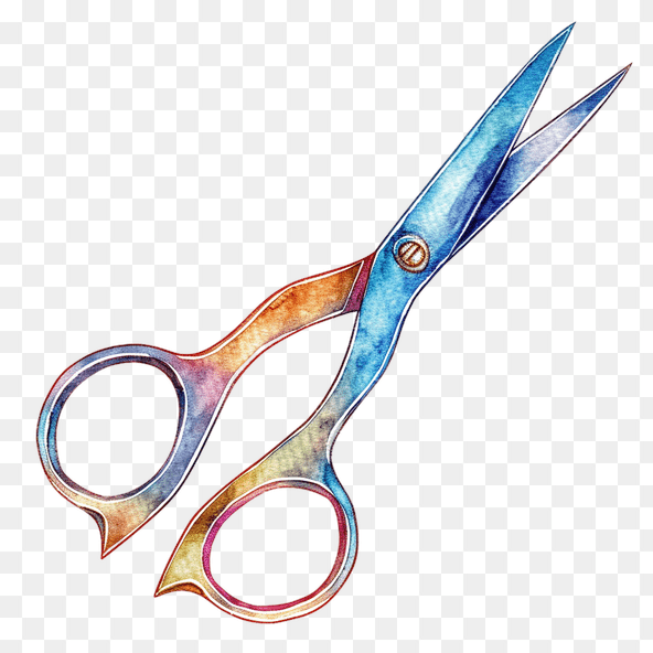 watercolor scissors clipart