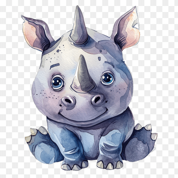 adorable rhino clipart