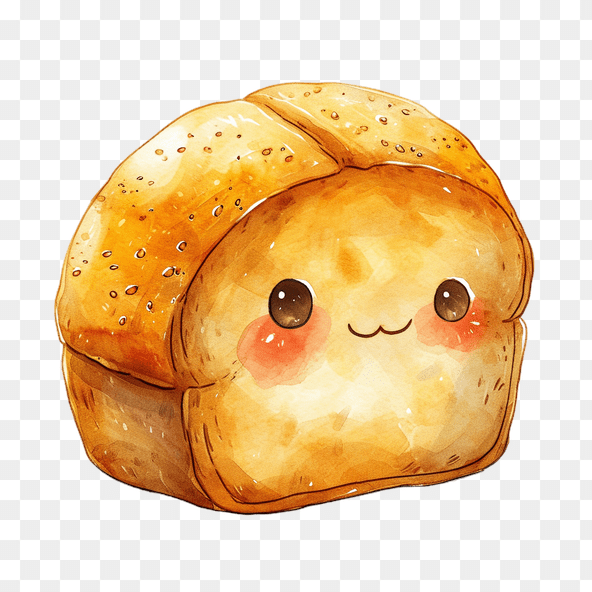 kawaii bread clipart