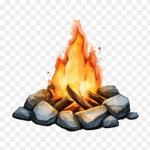 realistic campfire clipart