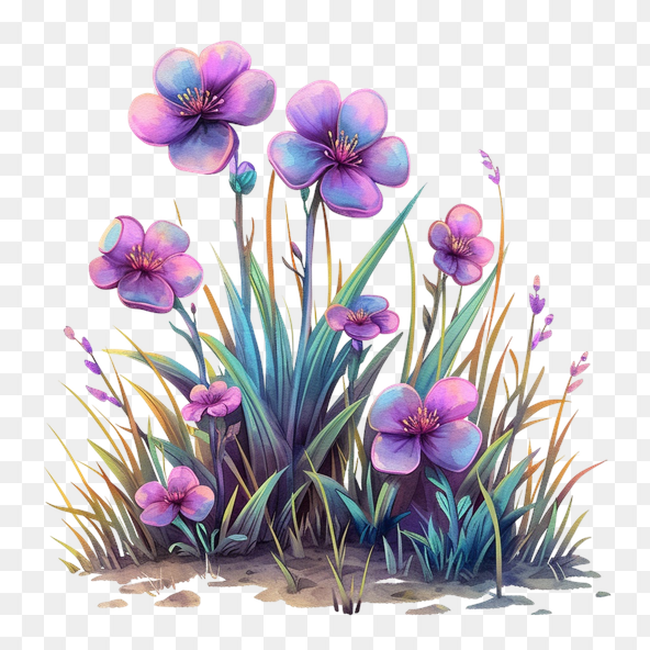 Purple Flower Garden Clipart