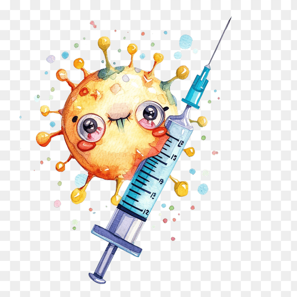 Cute Virus Vaccination Clipart