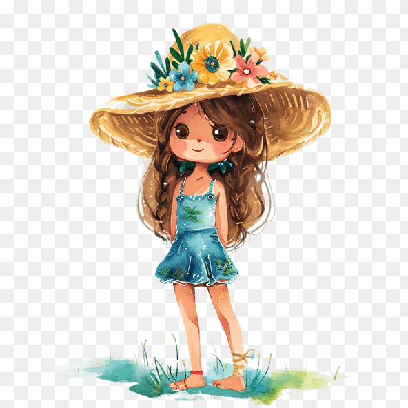 summer girl clipart