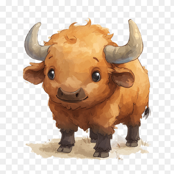 cute buffalo clipart