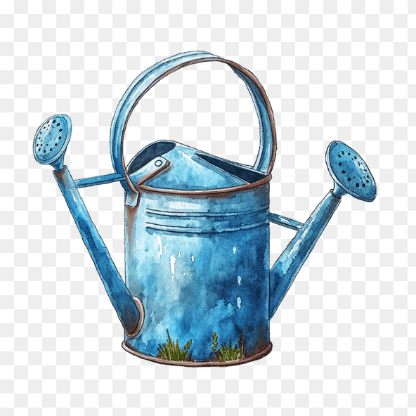 rusty metal watering can clipart