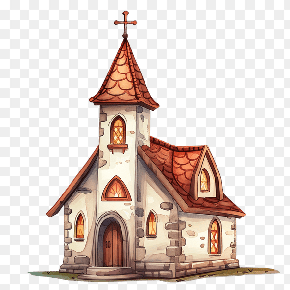 watercolor church clipart