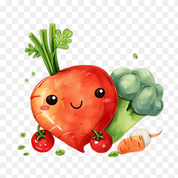 Cute Carrot Watercolor Clipart