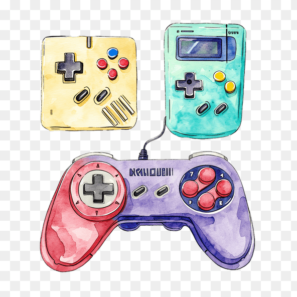watercolor controllers clipart