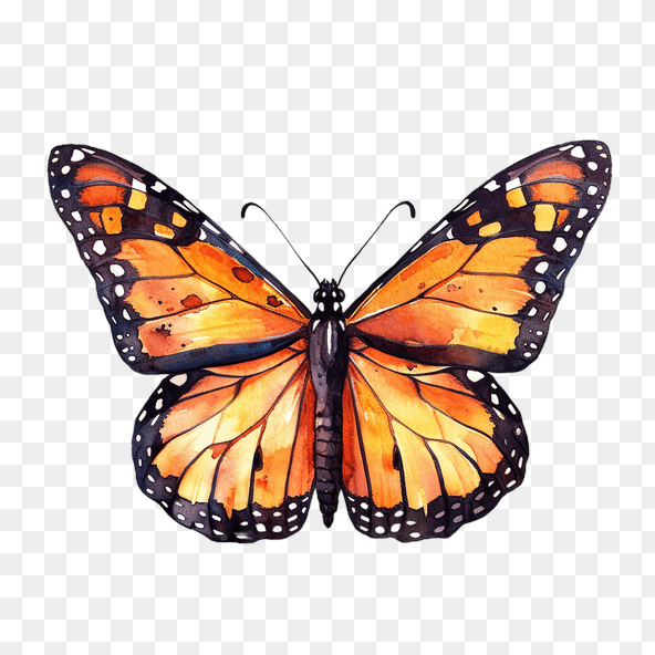 orange butterfly clip art