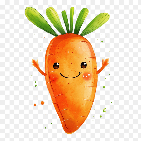 Happy Carrot Clipart