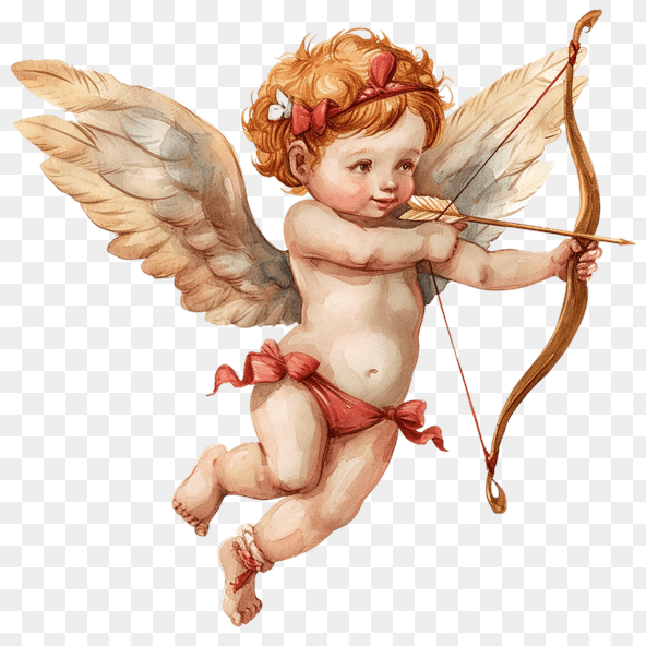 Cute Cupid Watercolor Clipart