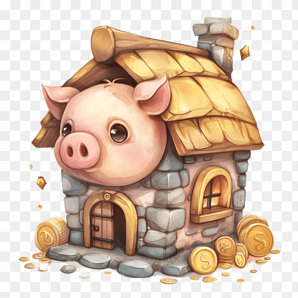 Piggy Bank House Clipart