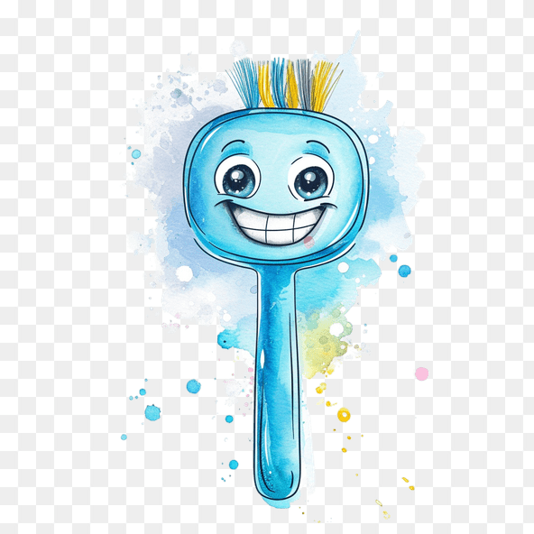 Happy Blue Toothbrush Clipart