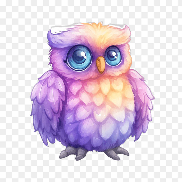 rainbow owl clipart