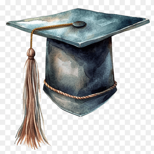 Watercolor Graduation Cap Clipart