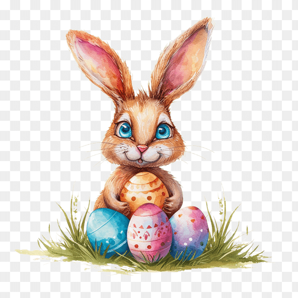 Baby Easter Bunny Watercolor Clipart