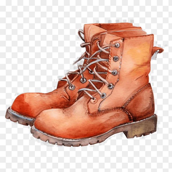 leather boots clipart