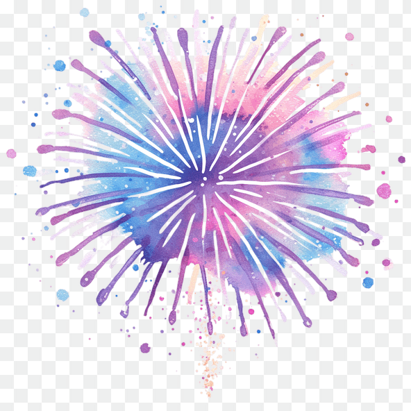 watercolor fireworks clipart