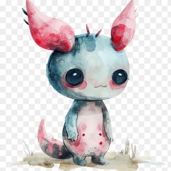 Cute Watercolor Monster Clipart