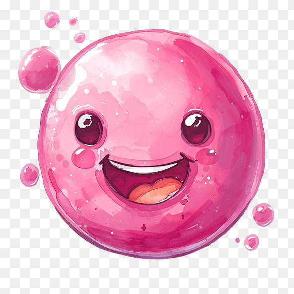Smiling Pink Bubble Clipart