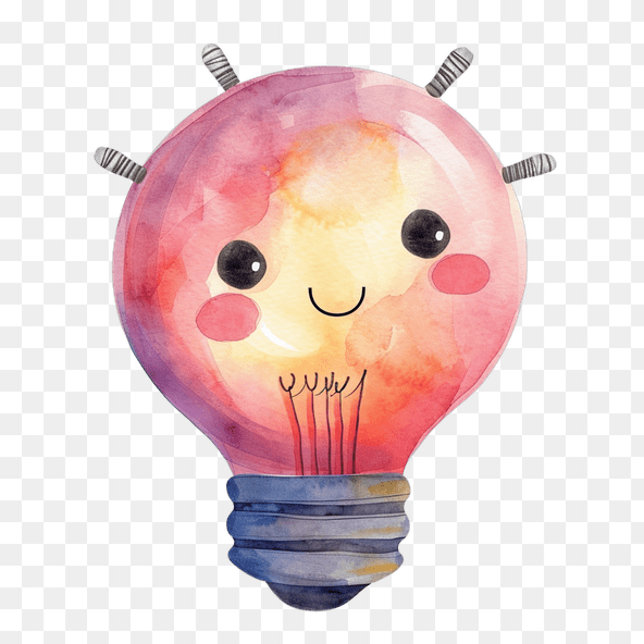 Cute Watercolor Lightbulb Clipart