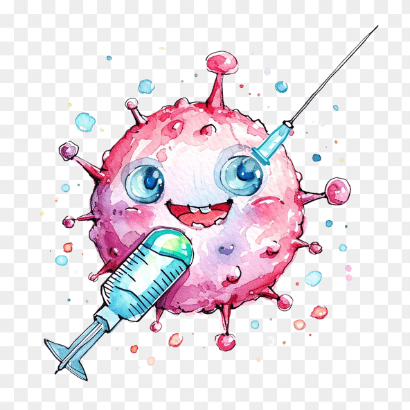Pink Virus Vaccination Clipart