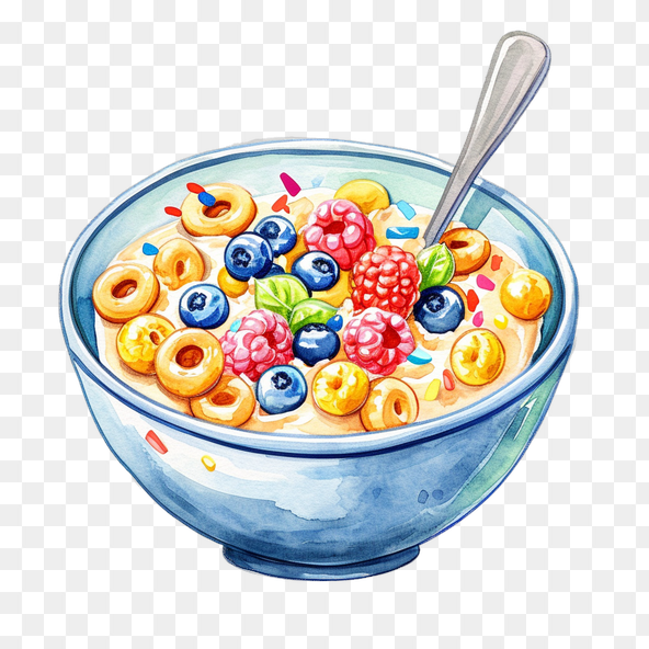 watercolor cereal clipart