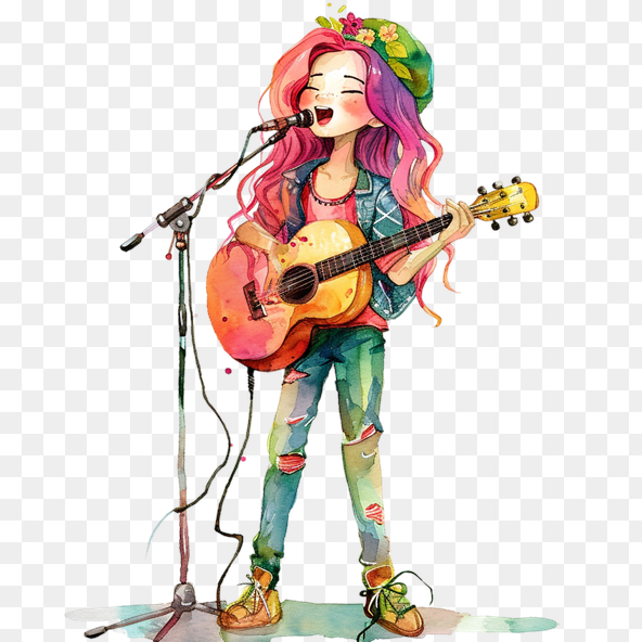 singer girl clipart