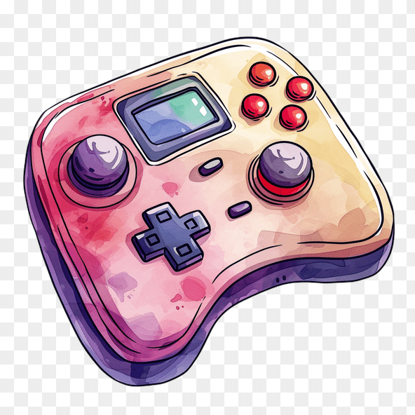 Retro Watercolor Gamepad Clipart