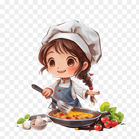 little chef cooking clipart