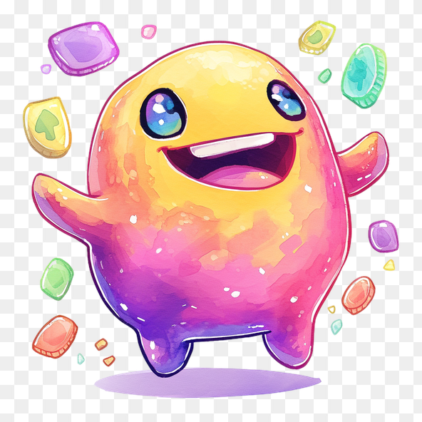 cute blob character jumping clipart