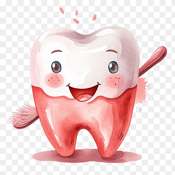 Cute Cartoon Tooth Brushing Clipart
