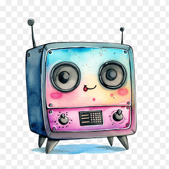 Cute Retro Radio Clipart