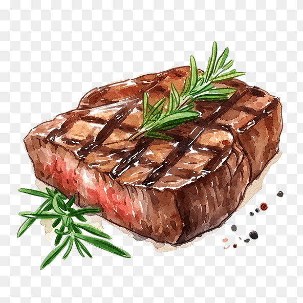 Grilled Rosemary Steak Clipart