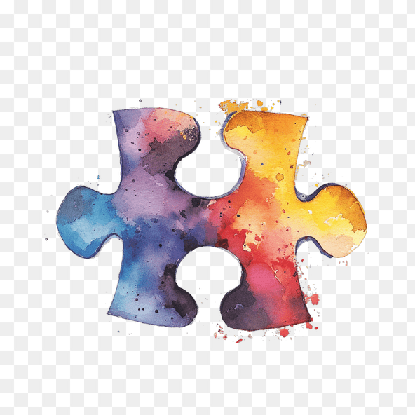 Watercolor Puzzle Piece Clipart