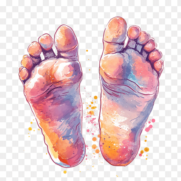Watercolor Footprints Art Print