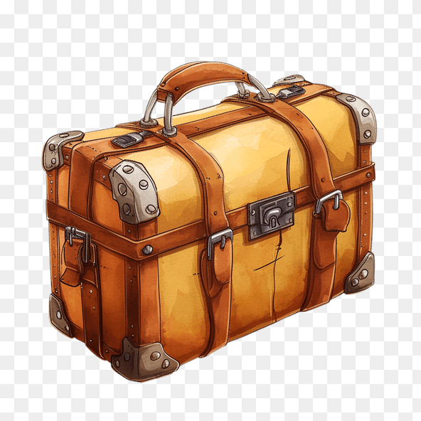 Vintage Leather Suitcase Clipart