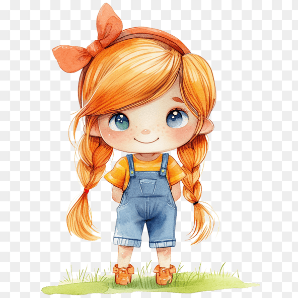 cute cartoon girl clipart