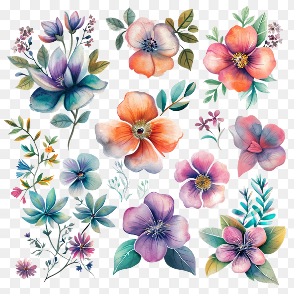 watercolor flowers clipart