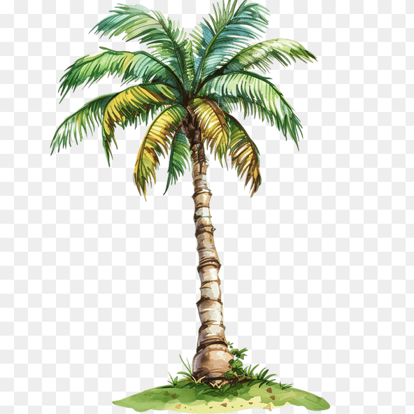 Watercolor Tropical Palm Tree Clipart