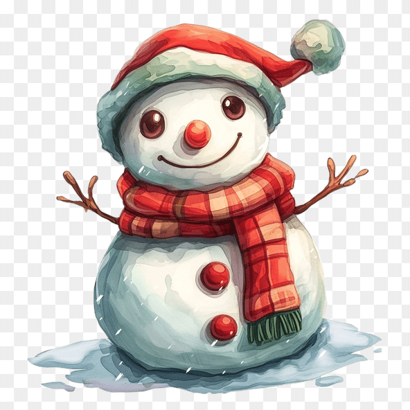 Smiling Snowman Winter Holiday Clipart