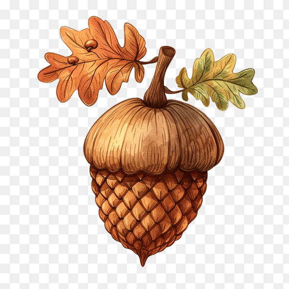 big leaf acorn clipart