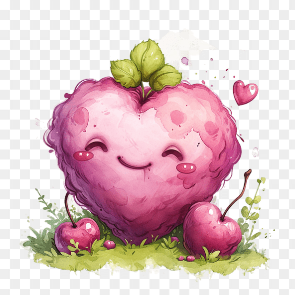 kawaii cherries clipart