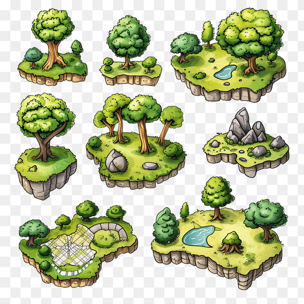 isometric tree clipart
